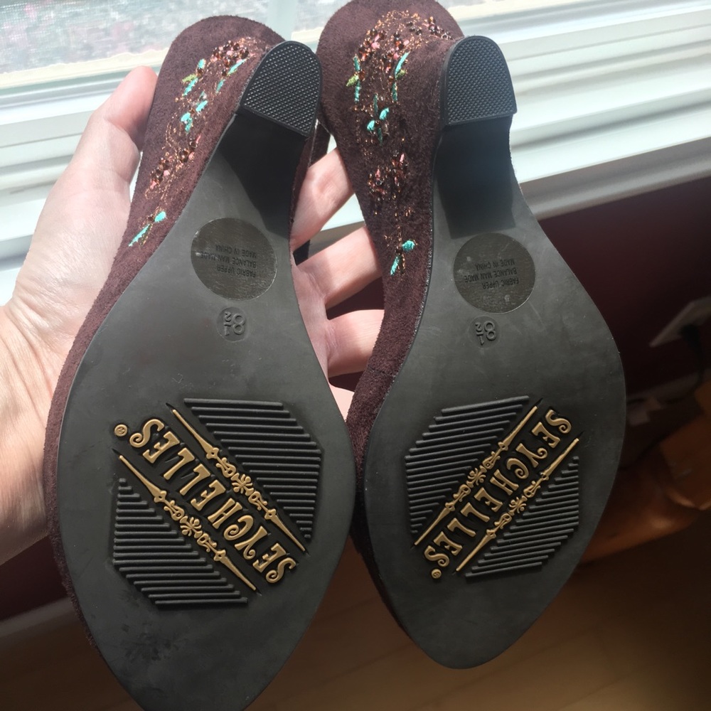 NWOT Seychelles Wicked Chocolate Wedges Size 8.5 - Picture 5 of 8